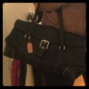 Coach black leather satchel