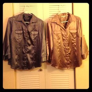 Two large satin button up