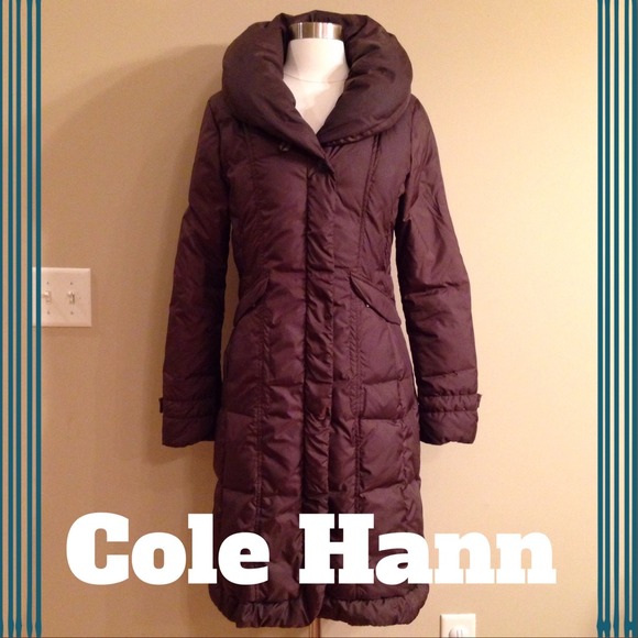 Brown Cole Haan long down jacket