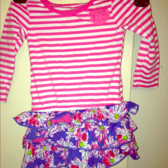 Striped flower Dress