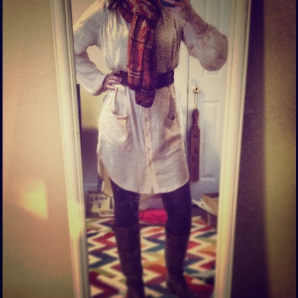 Rachel by Rachel Roy Cream Shirt Dress