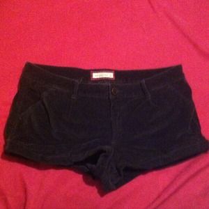 Abercrombie Black velvet shorts