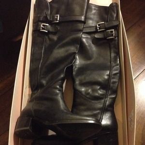 BCBG tall black leather boots