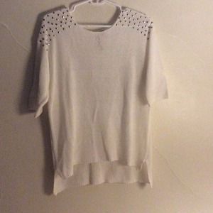White sweater with silver studs
