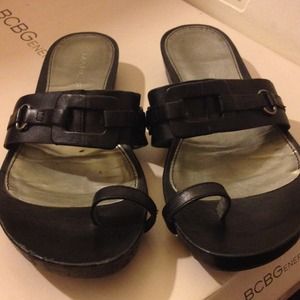 Black leather sandals -mark fisher