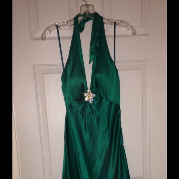 Emerald green cache dress