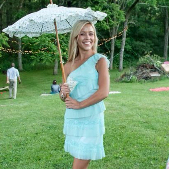 Max and Cleo blue mint polyester dress size 0