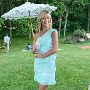 Max and Cleo blue mint polyester dress size 0