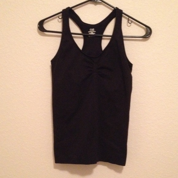 Black racer back tank top
