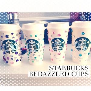 3 bedazzles Starbucks cups