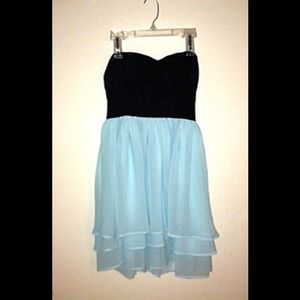 Black/turquoise dress