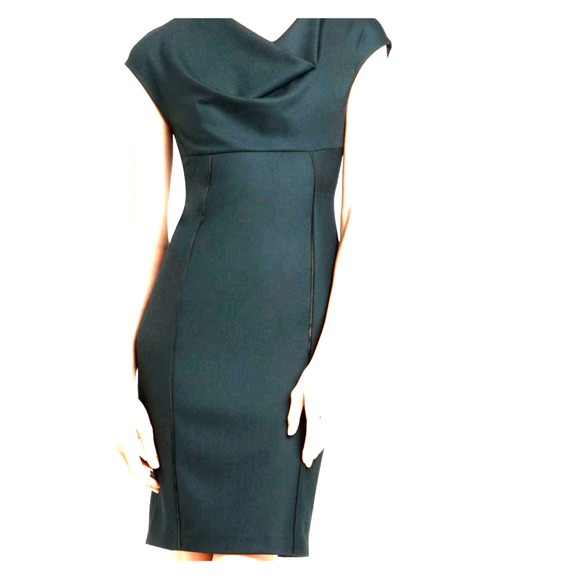 Elie Tahari Designer Dress with Leather Piping