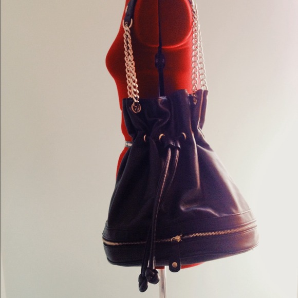 Black Drawstring Chain Strap Steve Madden Bag