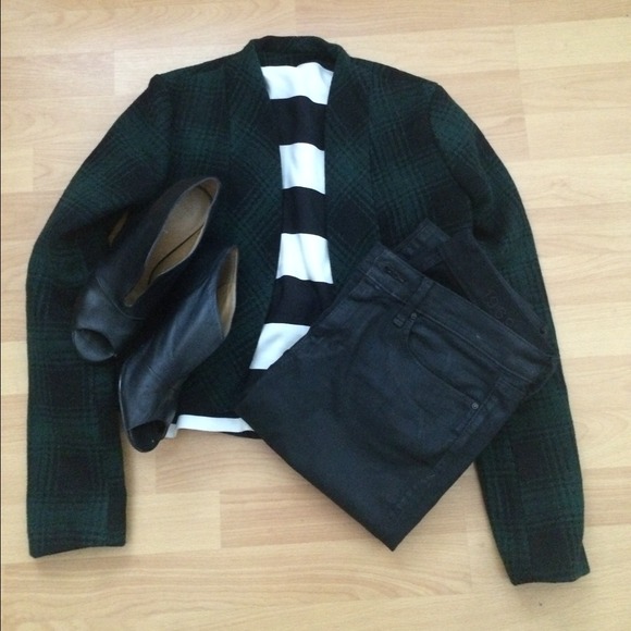 BB Dakota Plaid Peplum Jacket.