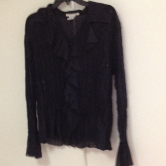 Long sleeve black see through