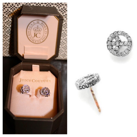 Juicy Couture Peace Sign Stud Earrings