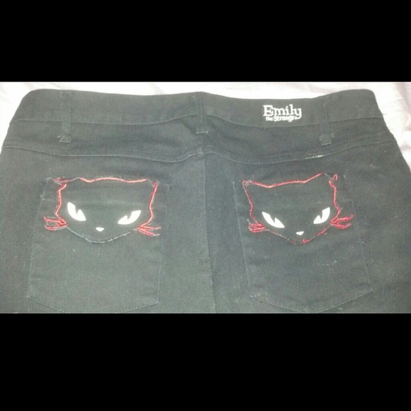 REDUCED! Emily the Strange black cat skinny jeans