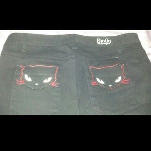 REDUCED! Emily the Strange black cat skinny jeans