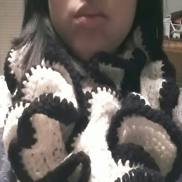 Handmade crocheted ruffle scarf