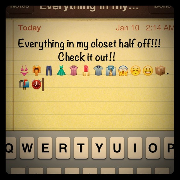 Everything half off!!