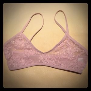 American Apparel floral lace bralette pink