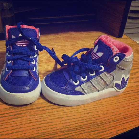 Toddler Size 5 Purple and Hot Pink Adidas