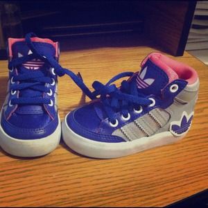 Toddler Size 5 Purple and Hot Pink Adidas