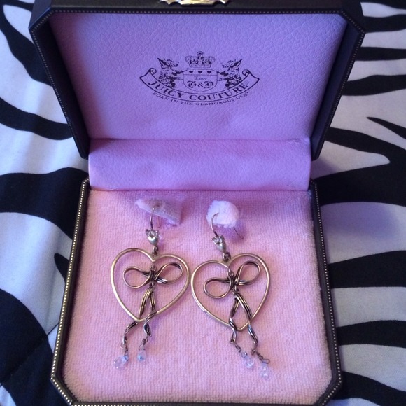Juicy Couture bow/heart earrings.