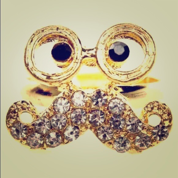 Mister mustache adjustable ring many colors