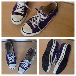 Purple Converse low tops