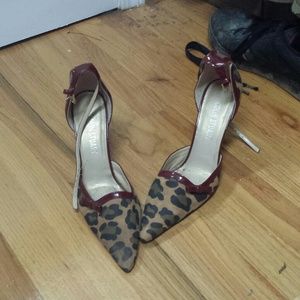 Sexy leopard and red print heels with straps