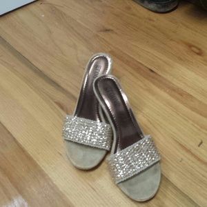 Wedged sequined heels