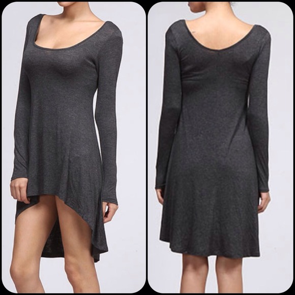 SOLD OUTπGrey High Low Tunic Top Dress π - Picture 3 of 4