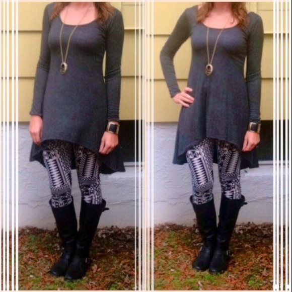 SOLD OUTπGrey High Low Tunic Top Dress π - Picture 2 of 4