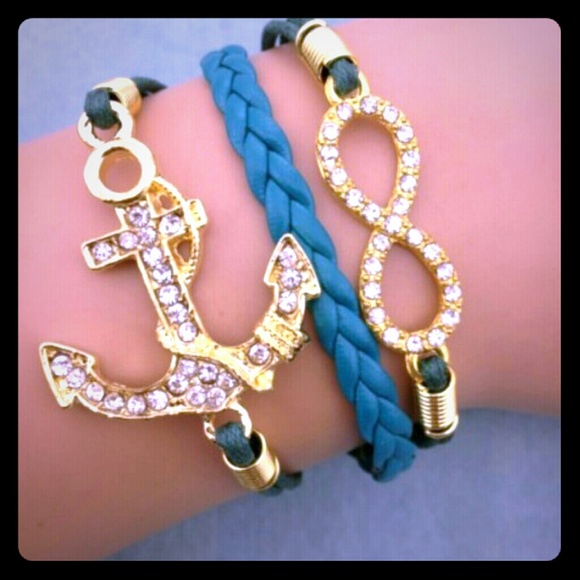 Antique anchor/blue