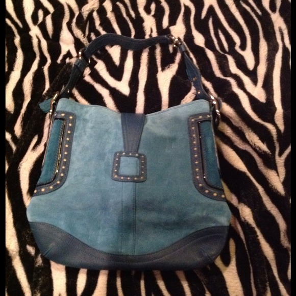 Coach Turquoise Suede Purse - Picture 3 of 3