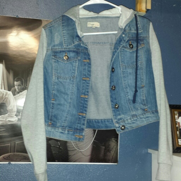 Jean jacket with grey  sleeves