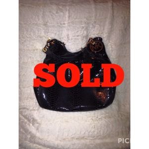 Black sequin Michael Kors Bedford shoulder bag