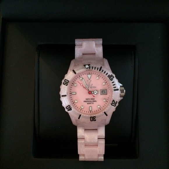 REDUCED Toy Watch Pink Pearlized