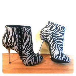 Body central glitter zebra print boot