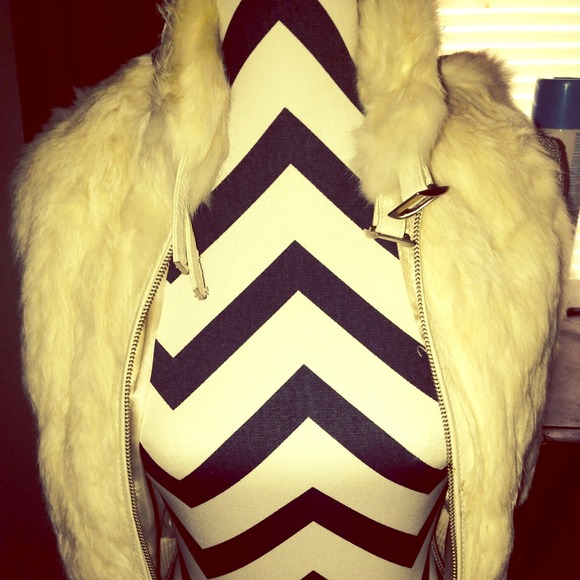 Wilson's WHITE RABBIT FUR VEST!!!