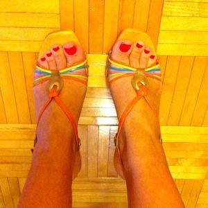 BCBG used colorful sandals size 38