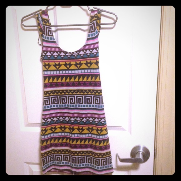Aztec short sleeve dress
