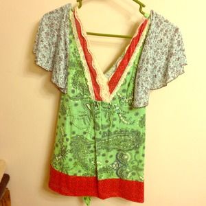 Multicolored glam top