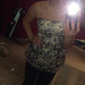 strapless floral tank