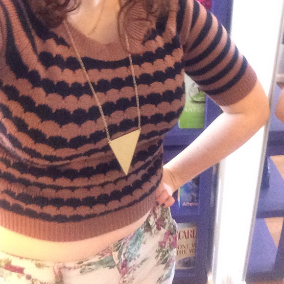 Cropped tribal sweater