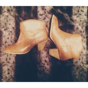 F21 Leather Ankle Booties