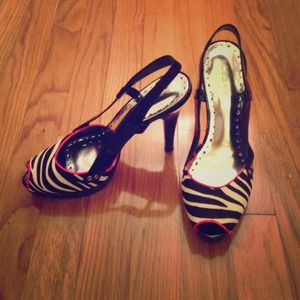 BCBGirls zebra sling backs