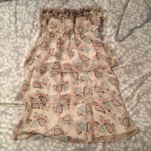 Super cute paisley strapless dress