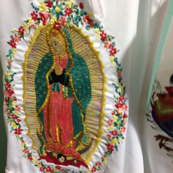 Custom embroidered Lady Guadalupe apron
